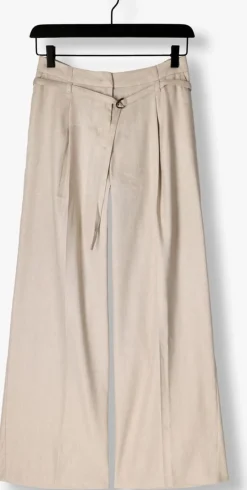 SUMMUM pantalon trousers wide linen blend twill beige Outlet