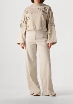 SUMMUM pantalon trousers wide viscose blend stretch beige Best