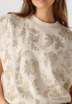 SUMMUM top sleeveless embellished sweatshirt beige Sale