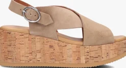 VIA VAI sandalen met hak sissel raise beige Clearance