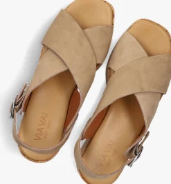 VIA VAI sandalen met hak sissel raise beige Clearance