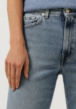 7 FOR ALL MANKIND e straight leg jeans tall logan strovepipe higher with unrolled hem blauw Sale