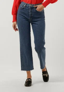 7 FOR ALL MANKIND e straight leg jeans logan stovepipe blaze with raw cut hem blauw Online