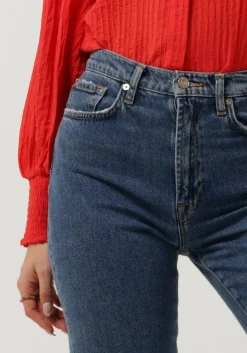 7 FOR ALL MANKIND e straight leg jeans logan stovepipe blaze with raw cut hem blauw Online