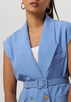 ACCESS e gilet double-breasted waistcoat with belt blauw Online