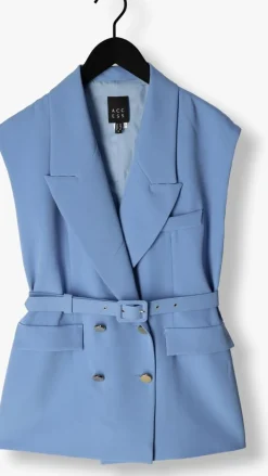ACCESS e gilet double-breasted waistcoat with belt blauw Online