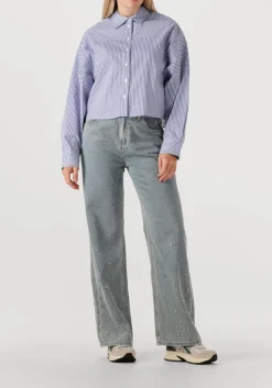 ALIX THE LABEL e blouses ladies woven striped blouse blauw Sale