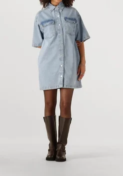 ALIX THE LABEL e mini jurk ladies woven flowy shirt dress blauw Sale
