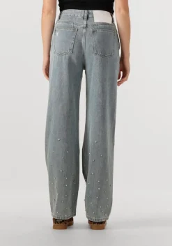 ALIX THE LABEL e straight leg jeans ladies woven embellished denim pants blauw Hot