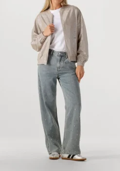 ALIX THE LABEL e straight leg jeans ladies woven embellished denim pants blauw Hot