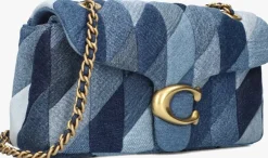 COACH e handtas quilted patchwork denim tabby blauw Sale
