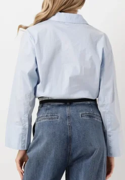 CO'COUTURE e blouses cotton crisp logo crop shirt blauw Sale