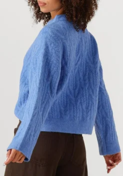CO'COUTURE e trui benal cable o-knit blauw Outlet
