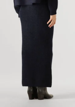 DANTE6 blauwe maxirok suzy knitted long skirt donkerblauw Discount