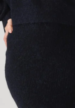 DANTE6 blauwe maxirok suzy knitted long skirt donkerblauw Discount