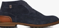 FLORIS VAN BOMMEL e veterschoenen sfm-50159 crepi blauw