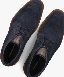 FLORIS VAN BOMMEL e veterschoenen sfm-50159 crepi blauw