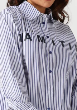 HAUTE L'AMITIÉ e haute l'amitié blouses stripe chest logo shirt blauw Discount