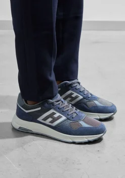 HOGAN e sneakers mesh combi runner blauw Discount