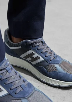 HOGAN e sneakers mesh combi runner blauw Discount