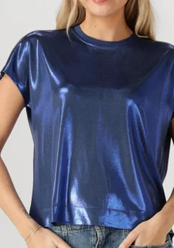 MOS MOSH e top mmnivola o-neck metallic tee blauw Sale