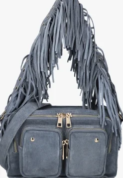 NÚNOO e núnoo schoudertas ellie fringe suède blauw