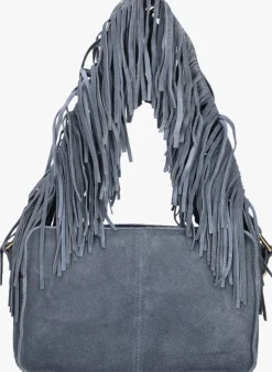 NÚNOO e núnoo schoudertas ellie fringe suède blauw