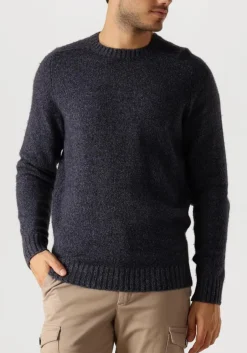 PROFUOMO e trui pullover crew neck blauw Sale