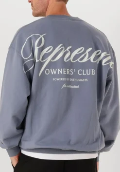 REPRESENT e sweater owners club script sweater blauw Clearance