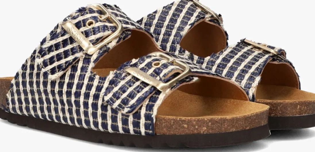 SCHOLL e slippers noelle raffia blauw