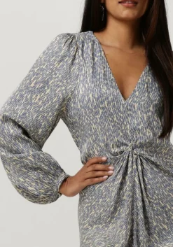 SECOND FEMALE e maxi jurk rattan dress blauw Online