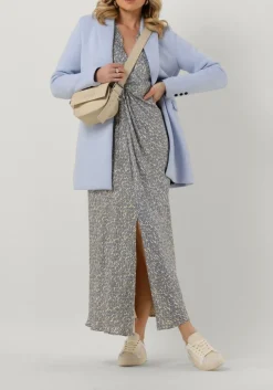 SECOND FEMALE e maxi jurk rattan dress blauw Online