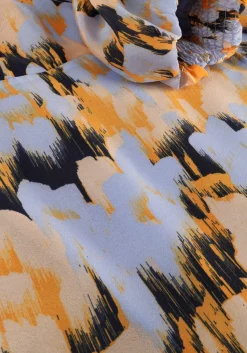 SECOND FEMALE e midi jurk marigold wrap dress blauw New