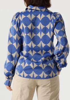 SUMMUM e blouses blouse two tone print blauw Clearance