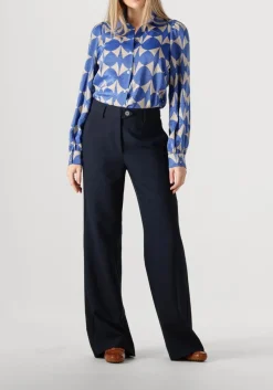 SUMMUM e blouses blouse two tone print blauw Clearance