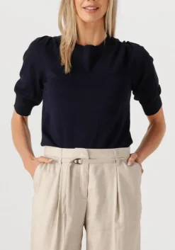 SUMMUM e top short sleeve sweater blauw Outlet