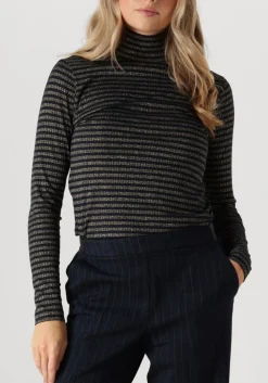 SUMMUM e tops & t-shirts turtle neck top lurex rib stripe blauw Clearance