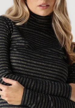 SUMMUM e tops & t-shirts turtle neck top lurex rib stripe blauw Clearance