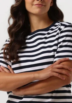 SUMMUM e t-shirt short sleeve top classic cotton tee blauw