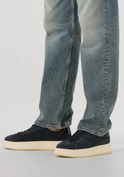 WOOLRICH e lage sneakers arrow man milled nabuk blauw