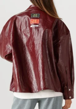 ALIX THE LABEL blouses faux leather blouse bordeaux Outlet