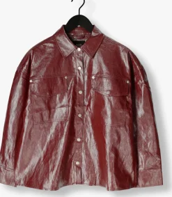 ALIX THE LABEL blouses faux leather blouse bordeaux Outlet