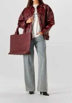ALIX THE LABEL shopper braided shopper bordeaux Hot