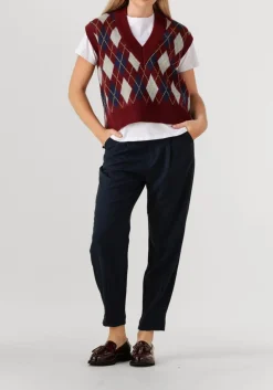 CO'COUTURE spencer row check vest bordeaux Best