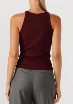 GESTUZ top gzdrew rhinstone logo tank bordeaux New