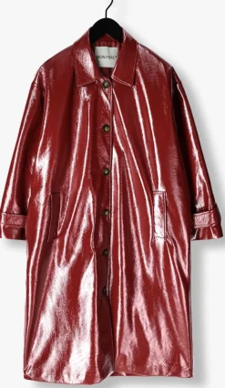 MON FRAC mantel coat long craquele bordeaux Best