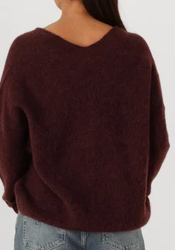 MOS MOSH trui mmthora v-neck knit bordeaux Outlet
