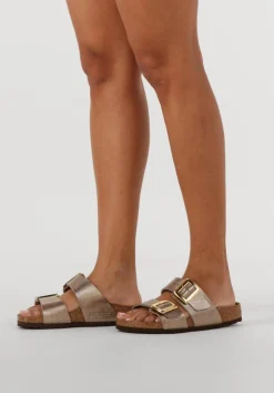 BIRKENSTOCK slippers sydney cushion buckle bronskleurig Clearance