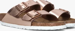 BIRKENSTOCK bronzen slippers arizona met shine brons Clearance