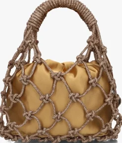 KURT GEIGER LONDON bronzen handtas sm macrame crystal bag brons New